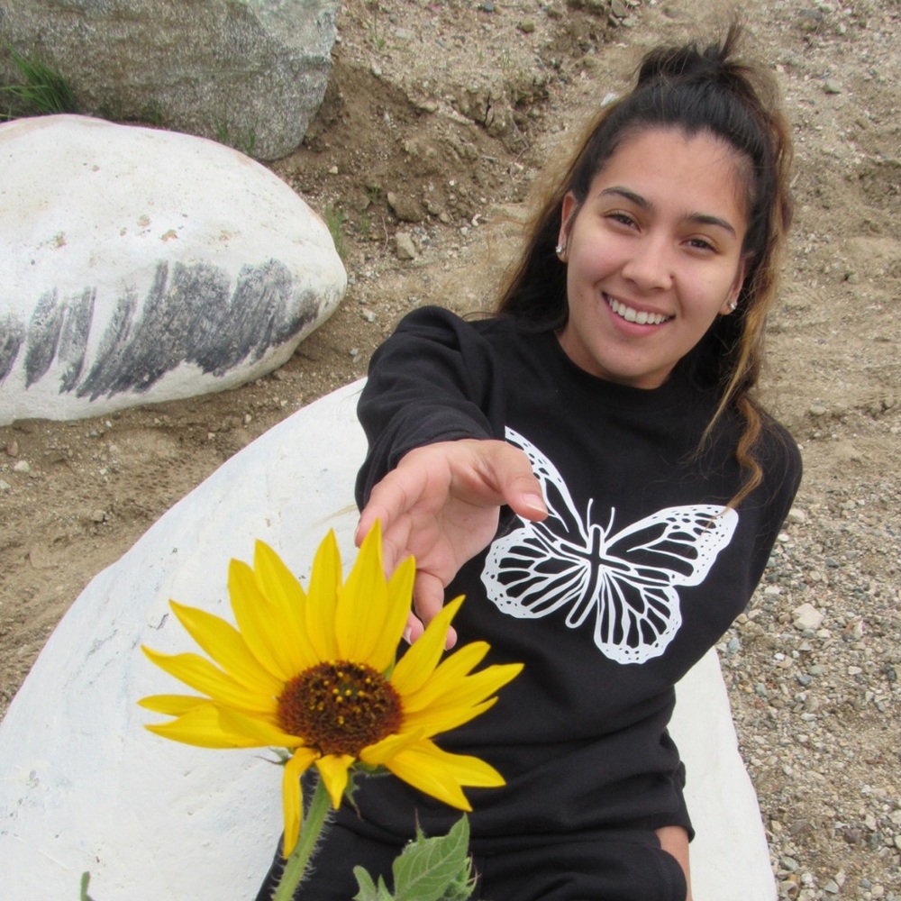 Butterfly Cross Black Pullover Sweater